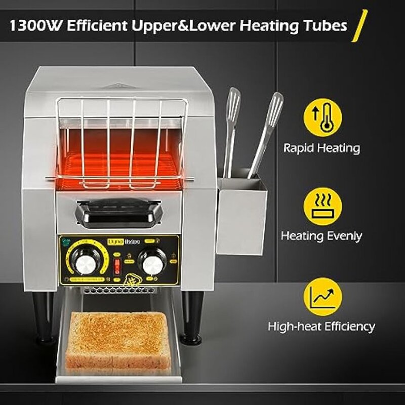 Dyna-żywy komercyjny toster 150 plastry/godzinę ze stali nierdzewnej do przechowywania tosterów 1300W