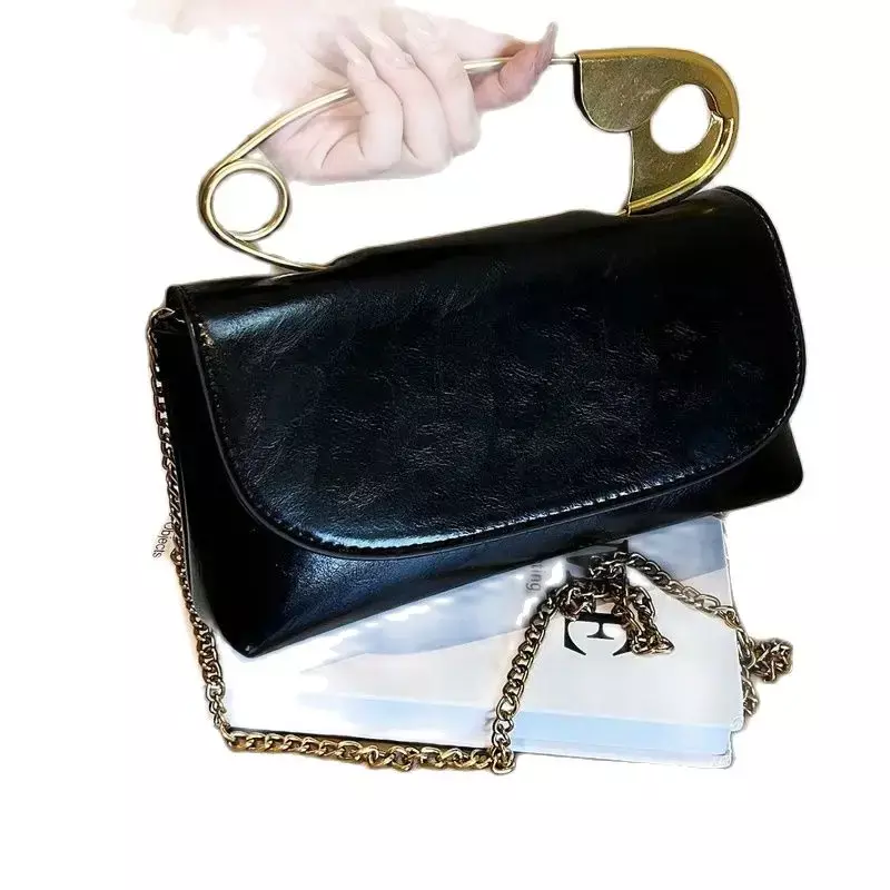 Индивидуальная бумажная сумка с зажимом, сумка через плечо для женщин, модная универсальная ручная сумка через плечо с цепочкой, Высококачественная роскошная сумка-мессенджер