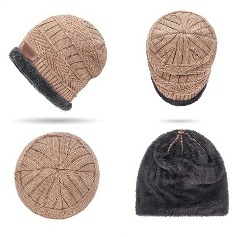 Bonnet en tricot avec écharpe pour hommes et femmes, chapeau de ski, épais, chaud, extérieur, plus velours, hiver, nouveau, 2023
