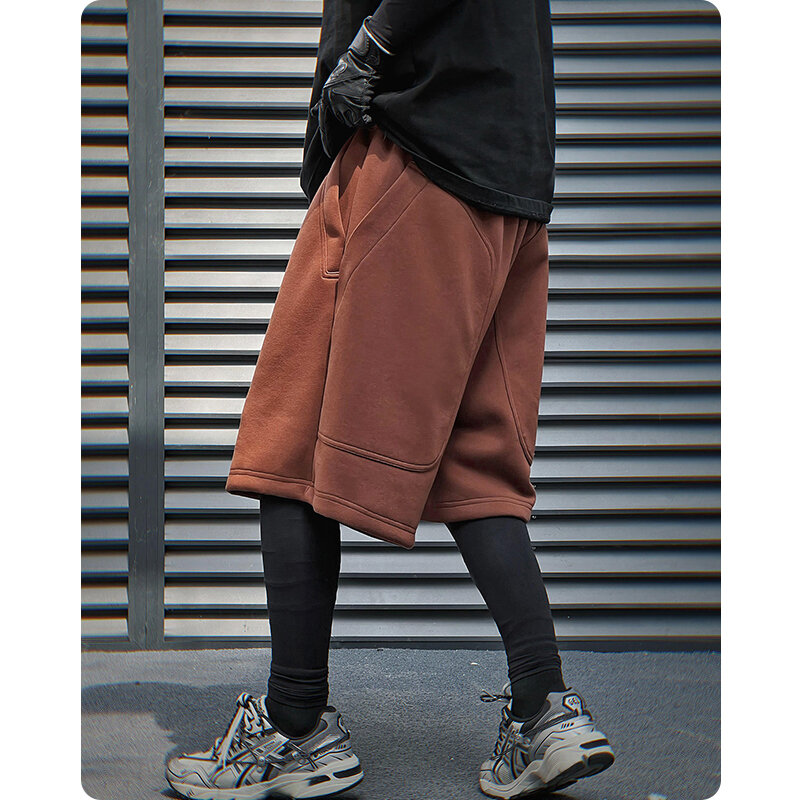 Спортивные шорты унисекс, повседневные модные однотонные хлопковые брюки-карго с разрезом, мужская одежда в стиле Харадзюку, летние