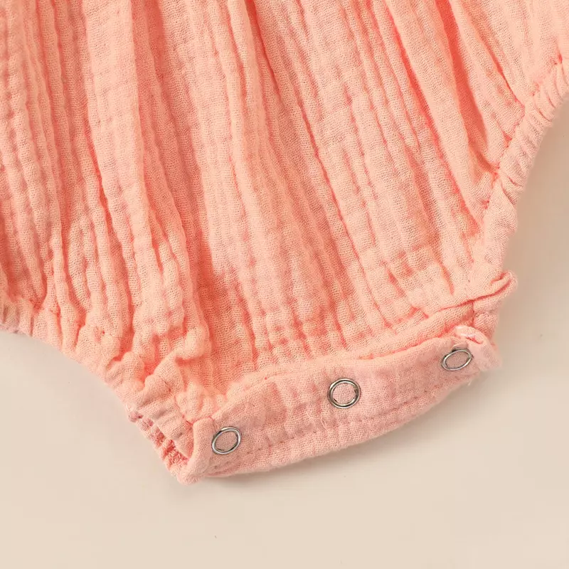 ชุดชุดชั้นนอกเด็กผู้หญิงทารกแรกคลอดฤดูร้อนและที่คาดศีรษะเสื้อรอมเปอร์ทารกมัสลินชุดจั๊มสูท