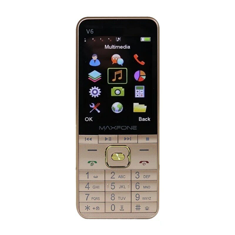 GSM 2.8 "Layar Empat Sim Keyboard Rusia Ponsel Murah Obor Besar Kamera MP3 Perekam Video Player Ponsel Asli
