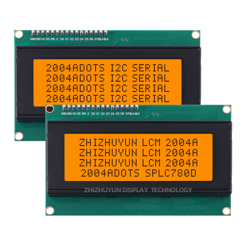2004A płytka przyłączeniowa ekran znaków szarego filmu niebieskie litery PCF8574 LCM znaki modułu LCD I1C12C interfejs 5V