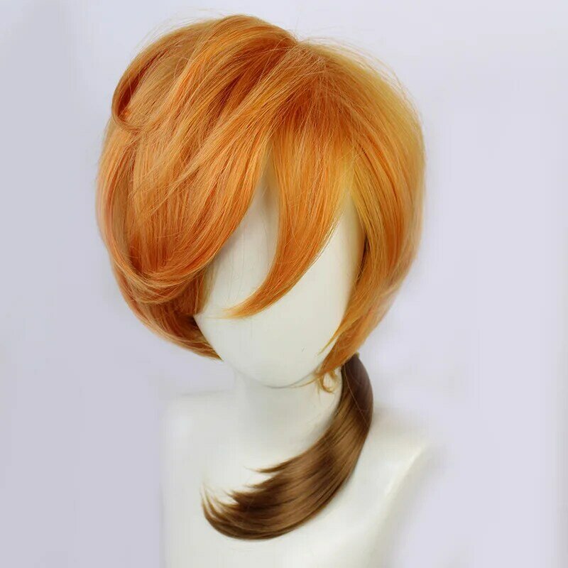 Wig Cosplay Anime Periwig dewasa oranye peran Anime Jepang simulasikan rambut model rambut Kawaii hiasan kepala alat peraga kostum Halloween