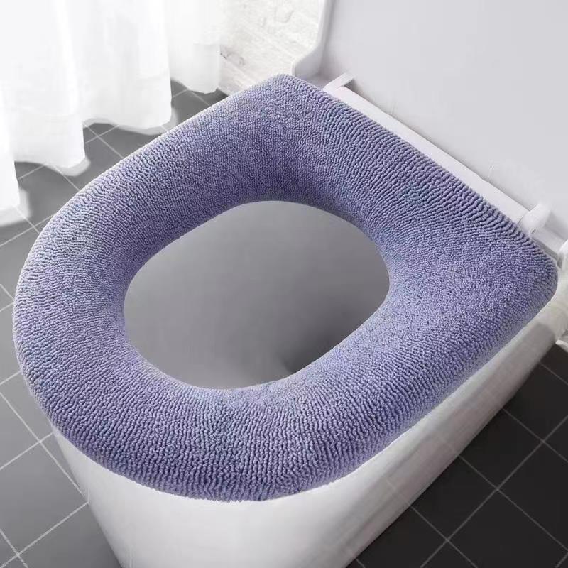 Universal Toilet Seat Cover Pure Color Pumpkin Pattern Closestool Mat Soft Warm Toilet Seat Cushion Bathroom Toilet Accessories