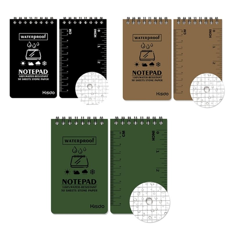 บันทึกทุกสภาพอากาศกระดาษเปล่า Notepad สมุดเกลียว, กระดาษหิน สมุดบันทึกเกลียวกันน้ำ Notepad Pocket Notebook