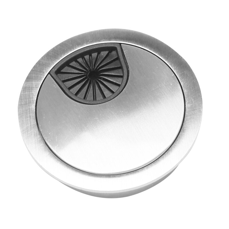 PC Computer Stainless Steel Outer Diameter 50mm Desk Grommet Cable Hole Cover