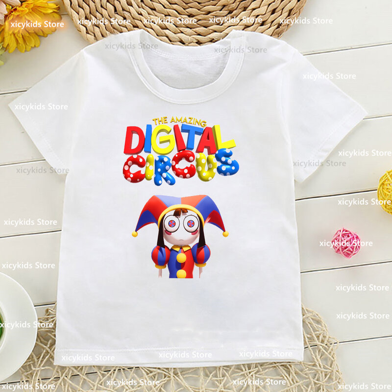 Camisetas con estampado de dibujos animados de circo Digital para niñas, ropa informal para niños y niñas, moda Unisex, videojuego, increíble, nuevo