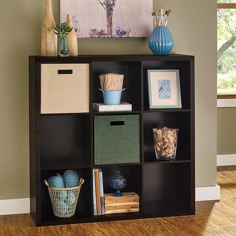 ClosetMaid 9 Cube Storage Shelf, Bookshelf, Home Organizer com painel traseiro, preto