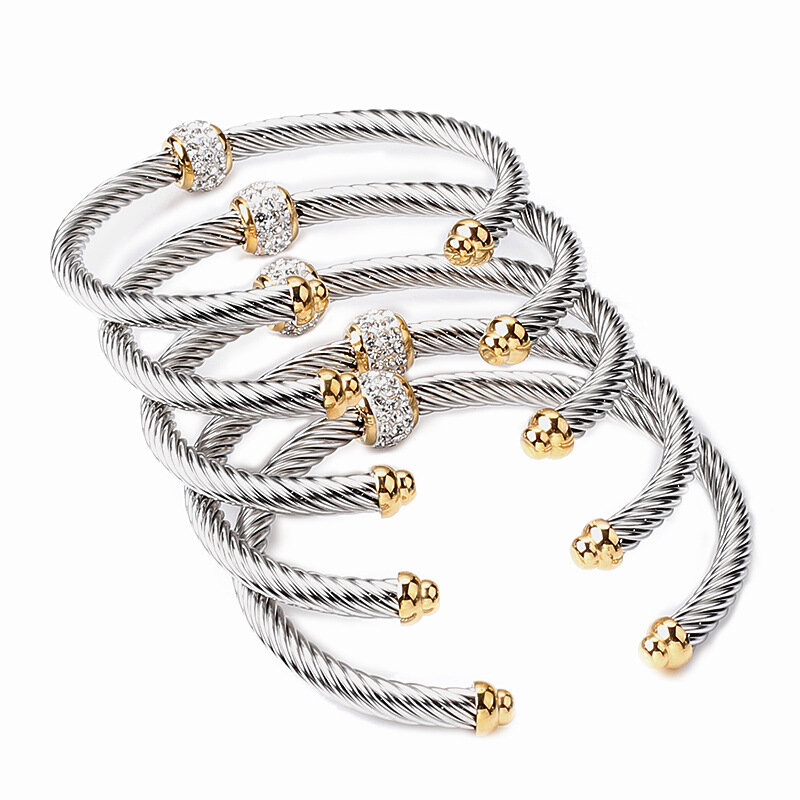 Nuovo braccialetto in acciaio inossidabile da donna in oro 18 carati