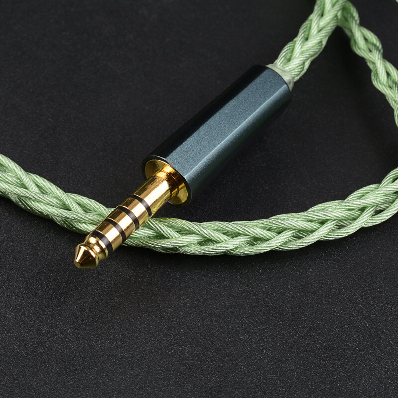 NiceHCK GreenMood-Cable de Audio para auriculares, combinación única de material múltiple, 4,4mm, 0,78, 2 pines, para HeartField Yume2 ELIXIR A5000