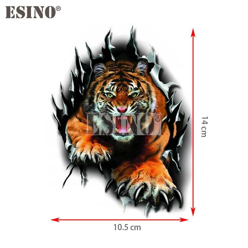 Auto Styling Funny Waarschuwing Wilde Natuur Wrede Angry Tiger Adhesive Pvc Decal Waterdichte Carrosserie Glas Sticker Patroon Vinyl