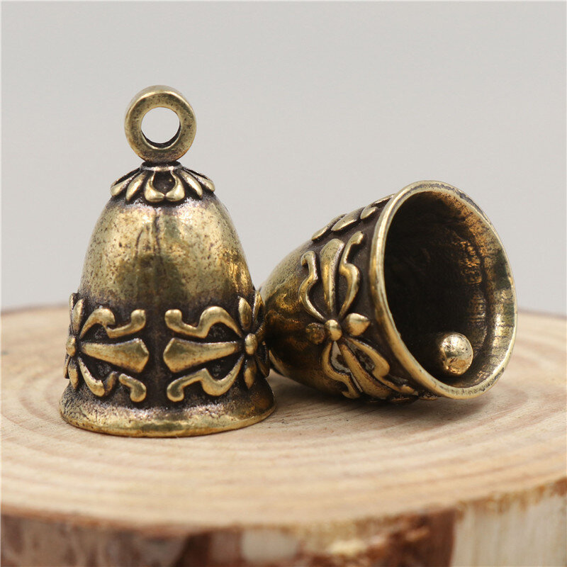 Bel liontin lonceng kuningan antik gantungan kunci untuk hadiah dekorasi hiasan gantung membuat lonceng angin dekorasi