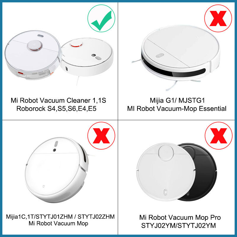 Filtro para Xiaomi Mijia 1s,Roborock S5,S50,S6 Pure, E4,Mi Robot Aspirador Acessórios, Mop, Rolo, Escova Lateral, Kit de Peças De Reposição
