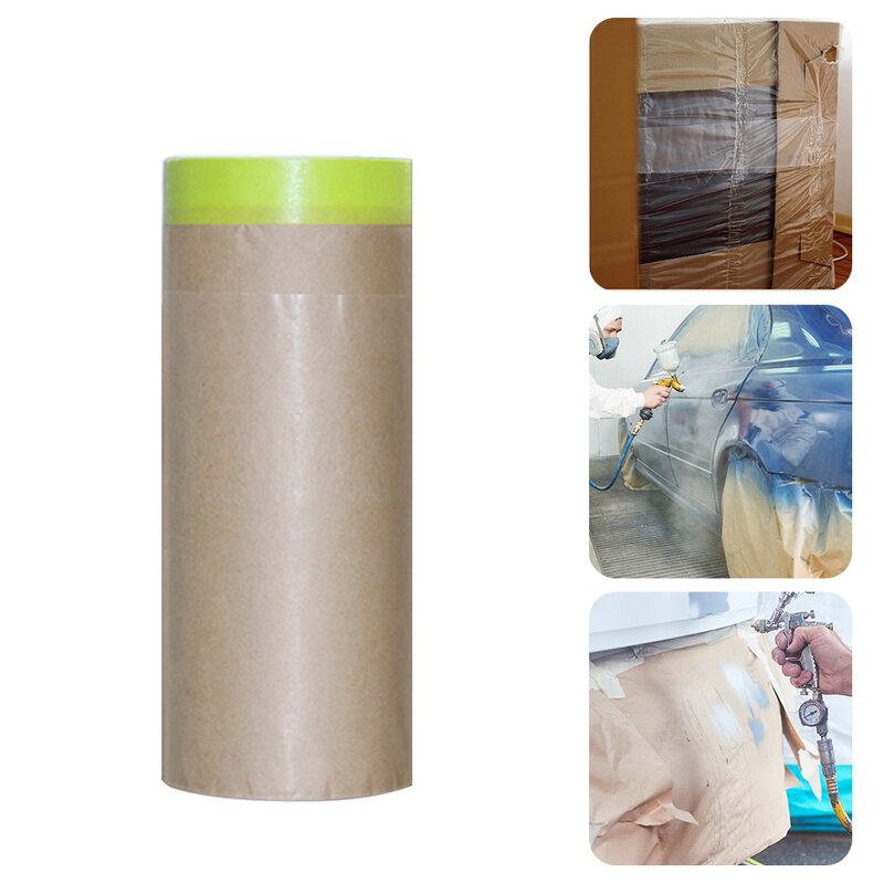 1roll Wall Treatment For Painting Masking Paper Paint Application Tear Resistant Floor Self Adhesive Shield Anti Scratch