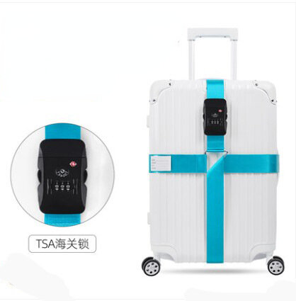TSA sabuk selempang bagasi kunci Bea Cukai, aksesori perjalanan dengan kata sandi dapat disesuaikan, tali koper koper bepergian