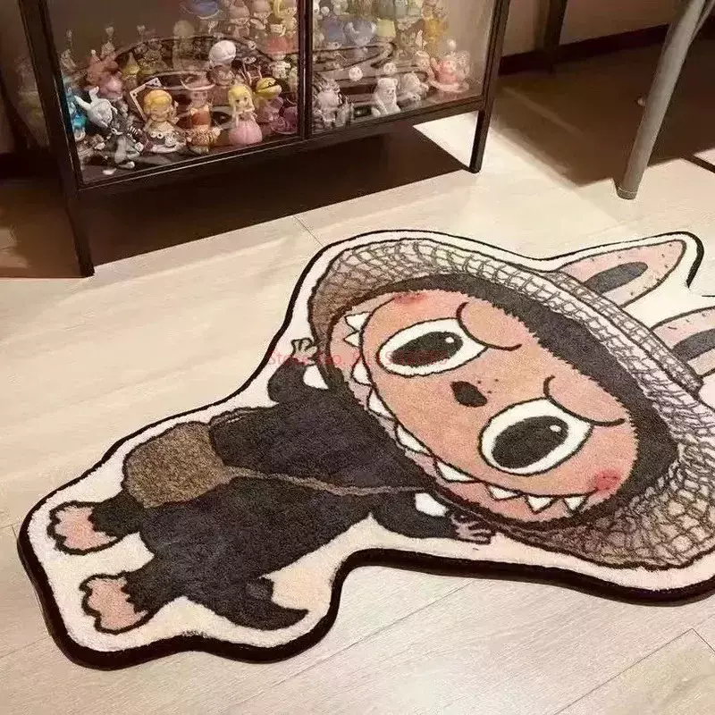 Neue Labubu Cartoon Teppich die Monster flauschigen Teppich Modemarke niedlich saugfähig zottelig Plüsch Boden matte Fuß matte Home Dekorationen