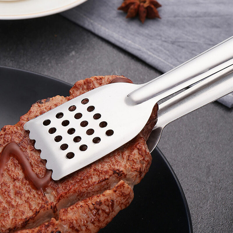 Stainless Steel BBQ Food Tongs Anti Heat Bread Clip Pastry Clamp Barbecue Tongs Kitchen Utensils Cooking Kitchen Accessories