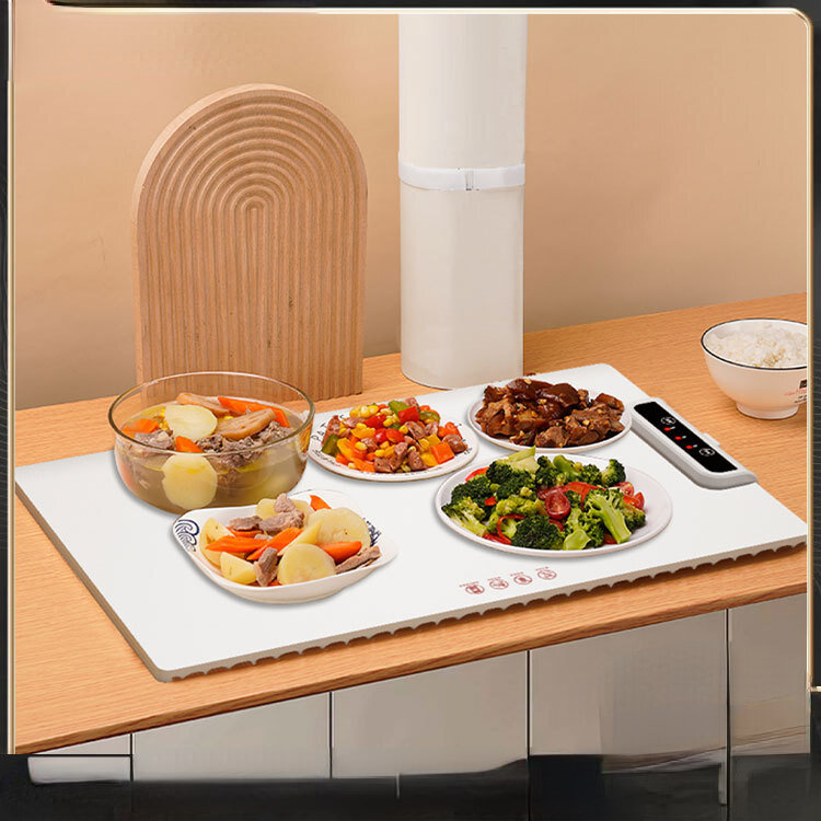 Chauffe-boissons électrique multifonctionnel avec surface coordonnante, design pliable, chauffe-plats pour repas chauds et boissons, 220V