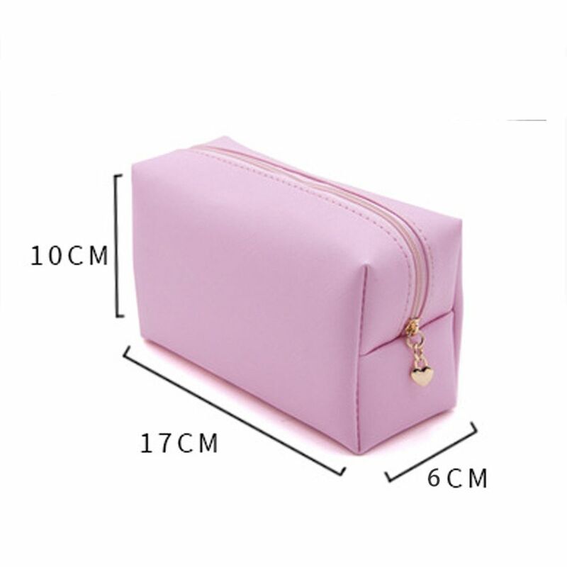 Large Portable Zipper Travel Make Up Bag Square Toiletry Organizer Purse PU Leather Cosmetic Bag Storage Bag