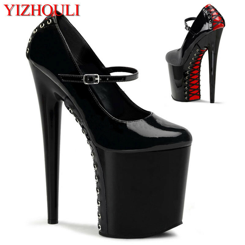Nightclub sexy sole cross strap heels for women, stylish 20-23 cm heels, 8 inches, stage show dance shoes