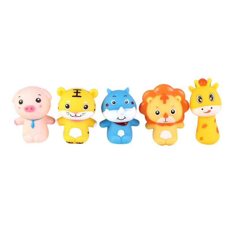 5 buah/set boneka jari untuk anak-anak bayi hewan Mini pendidikan tangan kecil mainan anak warna-warni karet jari boneka teater
