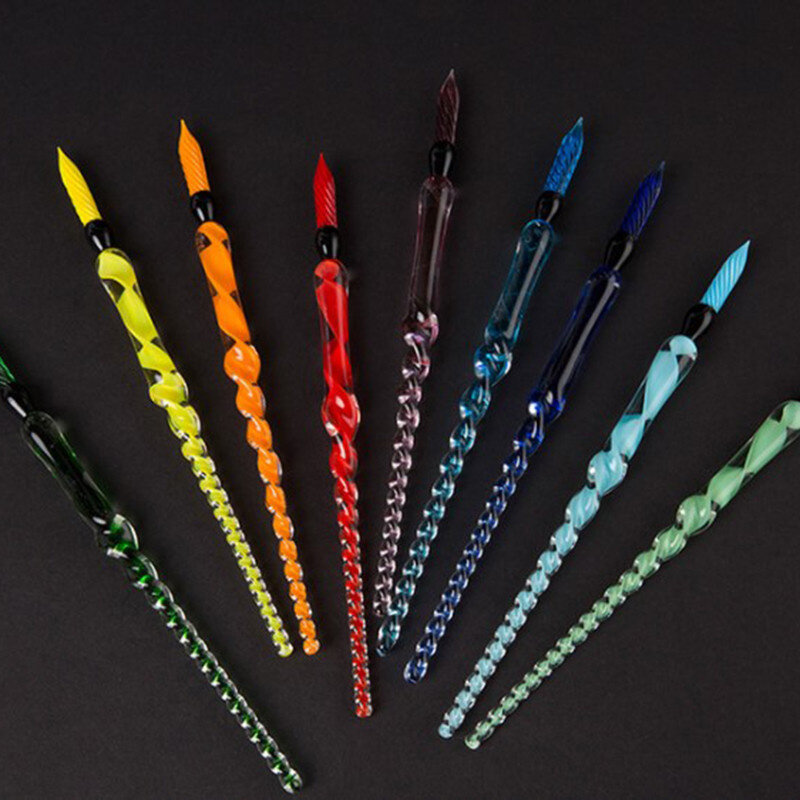 Разноцветная прозрачная ручка из хрустального стекла [креативные подарки