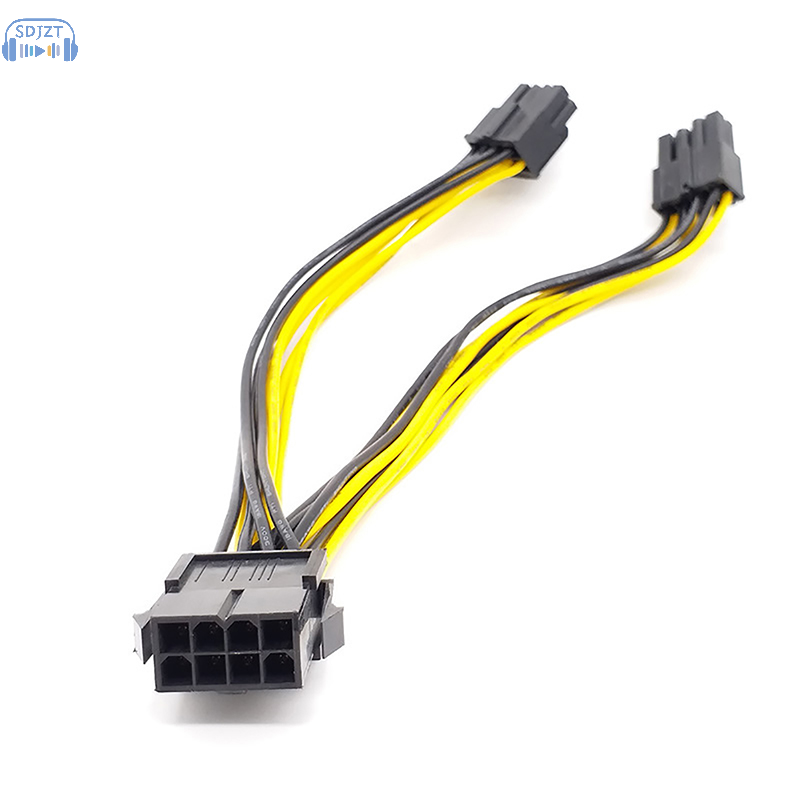 Kartu Video grafis Motherboard PCI GPU VGA kabel Splitter Hub kabel daya 8-pin PCI Express ke 2 X PCIE 8 (6 + 2) Pin ganda 8 Pin