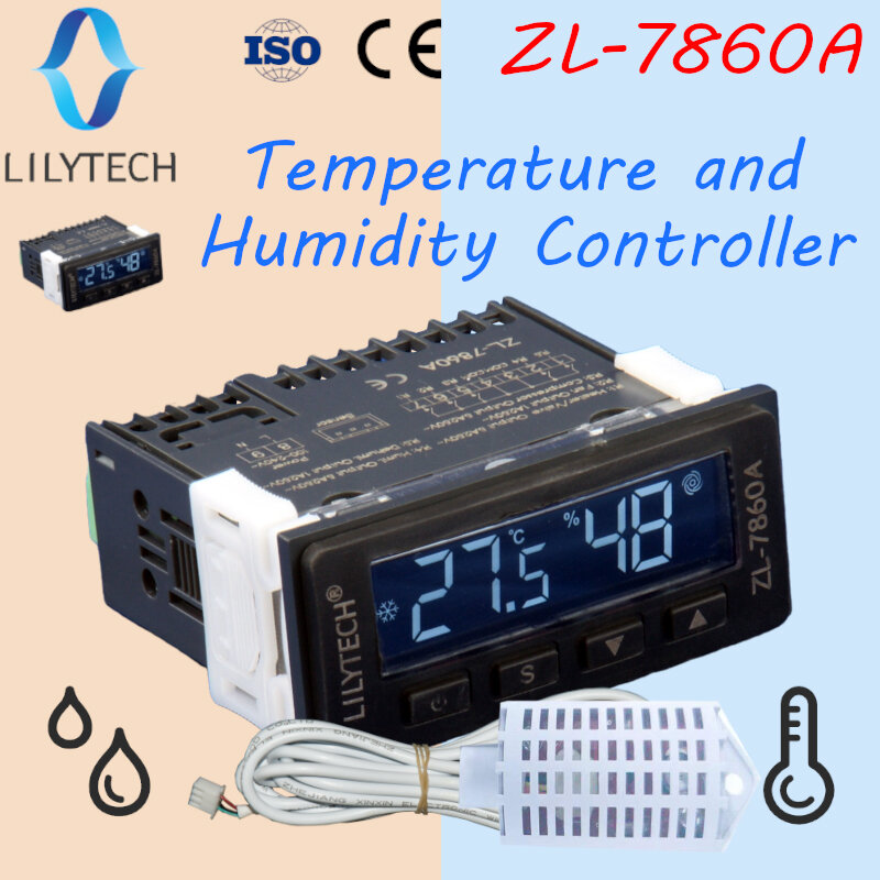 ZL-7860A, контроллер постоянной температуры и влажности, термостат гигростата, контроллер фиксированной температуры и максимальной влажности