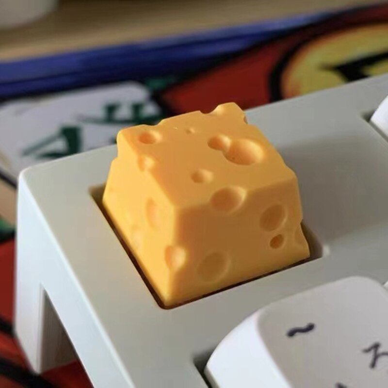 Cheese Keycap lindo ESC personalidad resina teclado mecánico para Key Cap Chesse Cake diseño amarillo