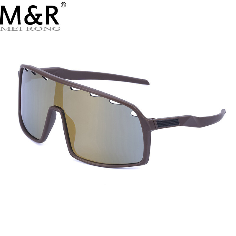 2022 TR90 Flat Top Goggle Sun Glasses Women Men Blue Frame Mirrored Lens Windproof Polarized Sunglasses For Men/Woman UV400