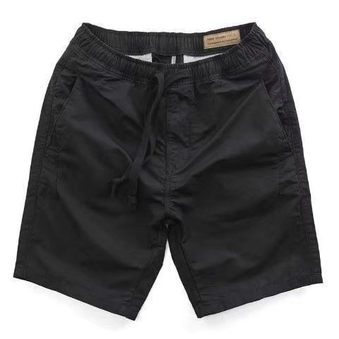 Pantalones cortos informales de cintura elástica para hombre, Shorts de Color sólido, edición coreana, a la moda, con cordones, primavera y verano, 2024