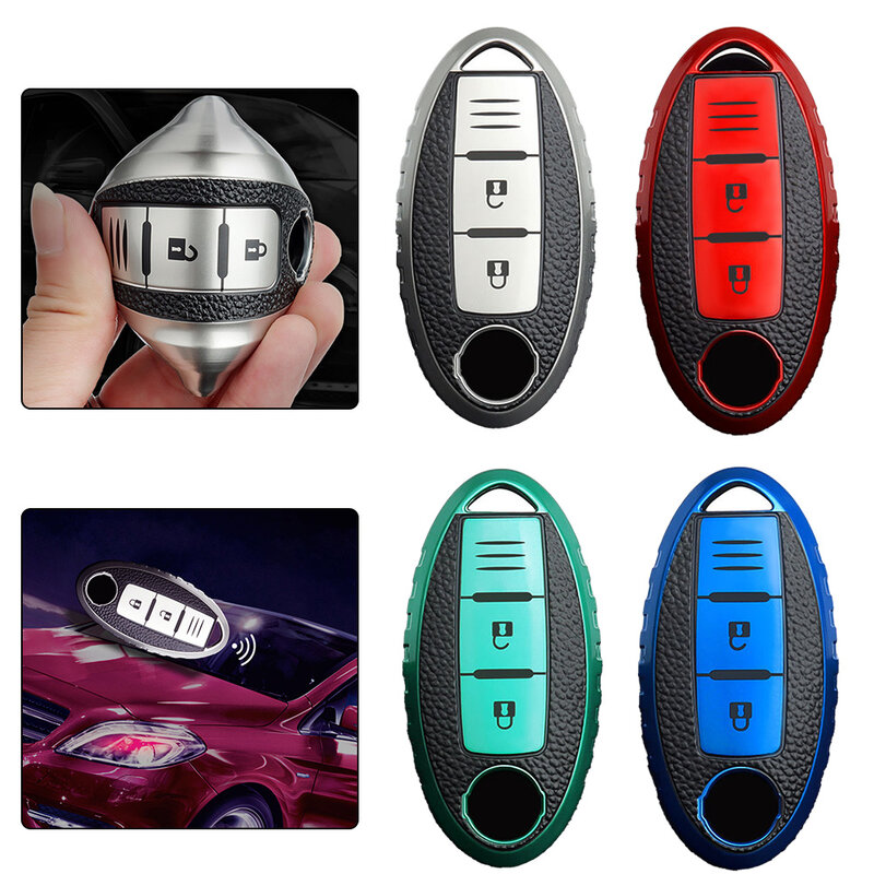 Saco da chave do carro do TPU anti-corrosão, tampa do chaveiro, fácil de usar, instalação rápida, 2 botões, Nissan Qashqai Juke J10, 1pc