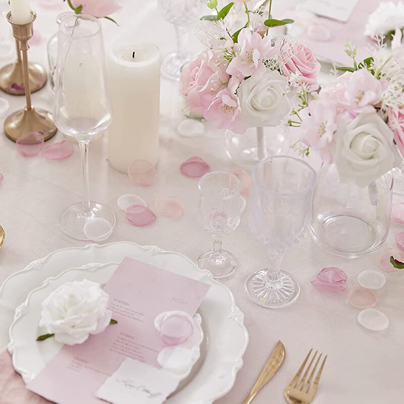 Pétalos de rosa de Organza para niñas, 200 piezas, flores artificiales para boda, Día de San Valentín, accesorios de decoración