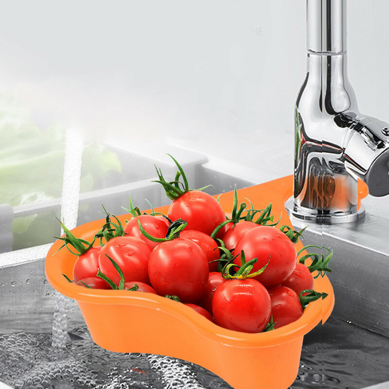 Nahtlose Kreative Waschbecken Sieb Korb Filter Regal Gemüse Obst Abtropffläche Lagerung Korb Ecke Design Küche Zubehör