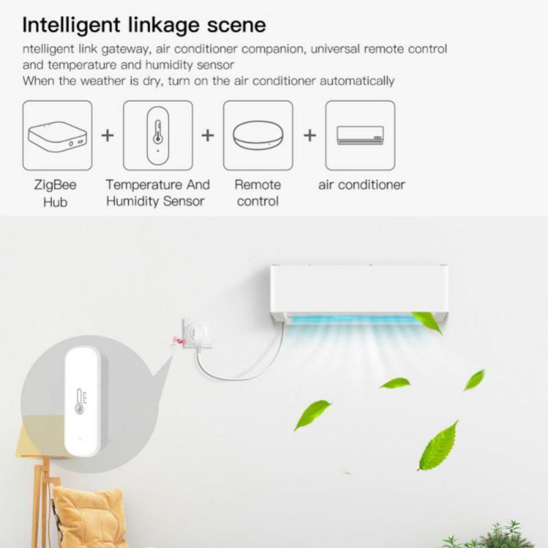 ZigBee Tuya Sensor Kelembaban Suhu Pintar Sensor Suhu Rumah Pintar Bekerja dengan Alexa Google Assistant Smartlife