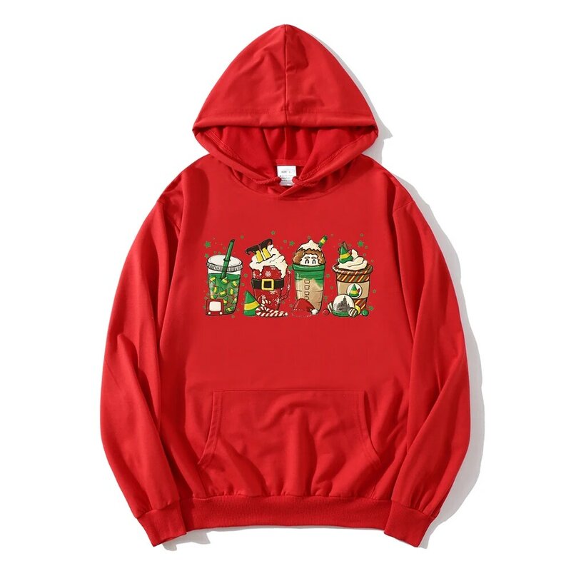 Weihnachten Kaffee Hoodies Frauen Kaffee Liebhaber Kleidung Frohe Weihnachten Sweatshirt Urlaub Pullover Geschenk für Familie Hoodies