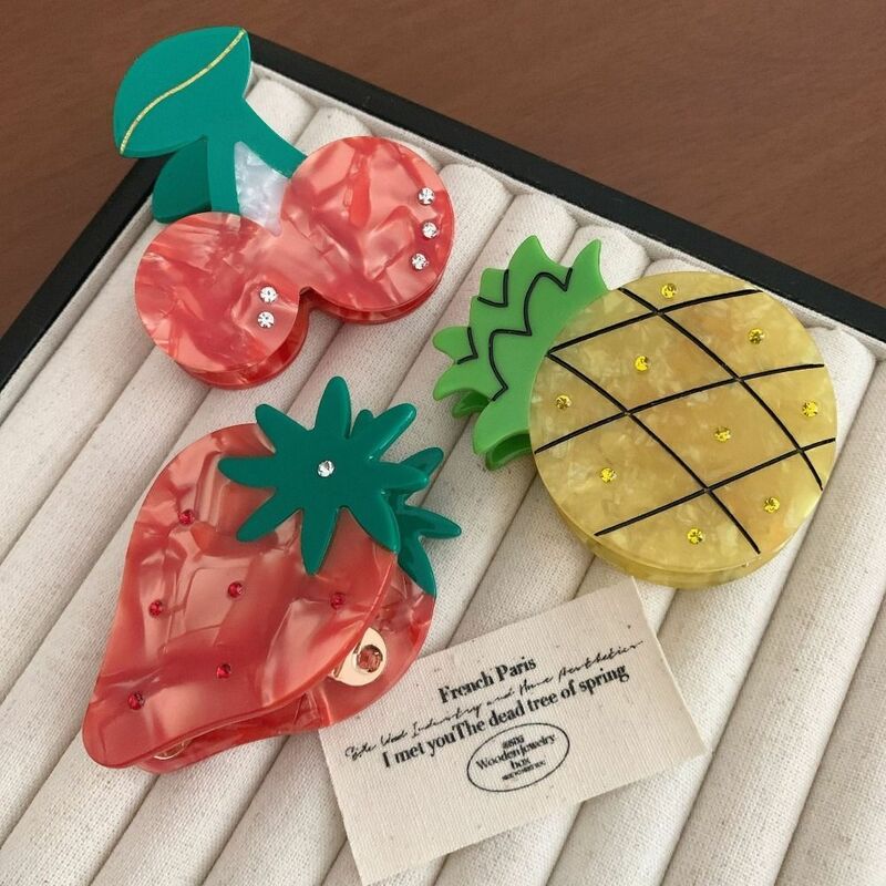 Cereja Fruta Cabelo Garra Decoração, Pineapple Clip, Ornamento De Caranguejo, Morango Cocar, Acessórios De Cabelo