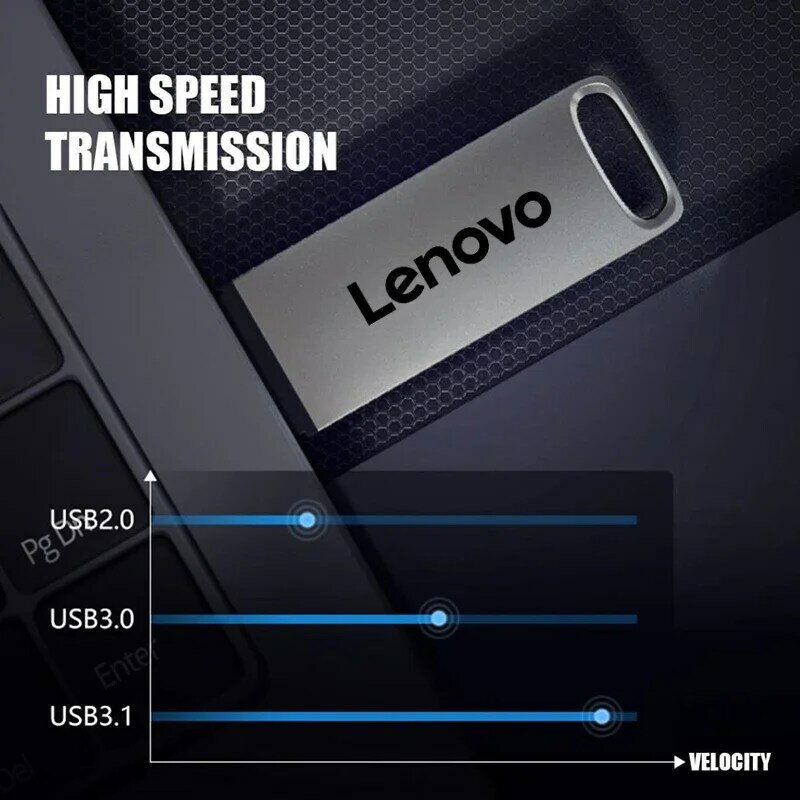 Lenovo แฟลชไดรฟ์โลหะ USB 2TB 1TB 512GB แบบพกพาไดรฟ์ปากกา3.1ถ่ายโอนไฟล์ความเร็วสูงกันน้ำ memoria Disk