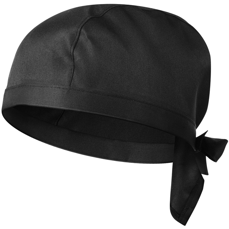 BESTOMZ topi bajak laut untuk pria, topi seragam pelayan roti restoran memasak topi kerja (hitam)