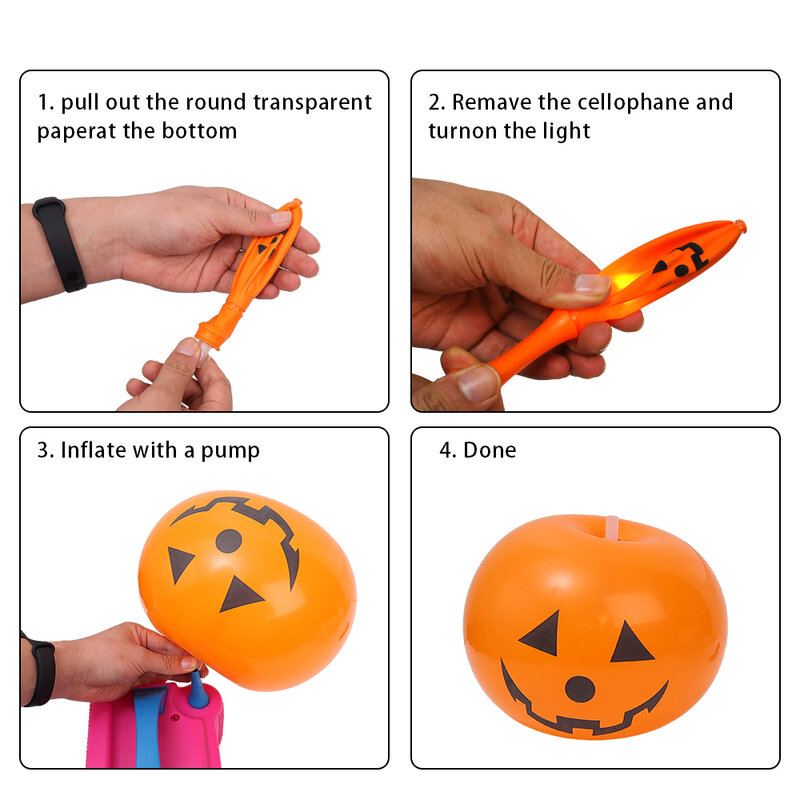 Globos de linterna de calabaza de Halloween, globos inflables brillantes, regalos para niños, suministros de decoración para fiestas de feliz Halloween