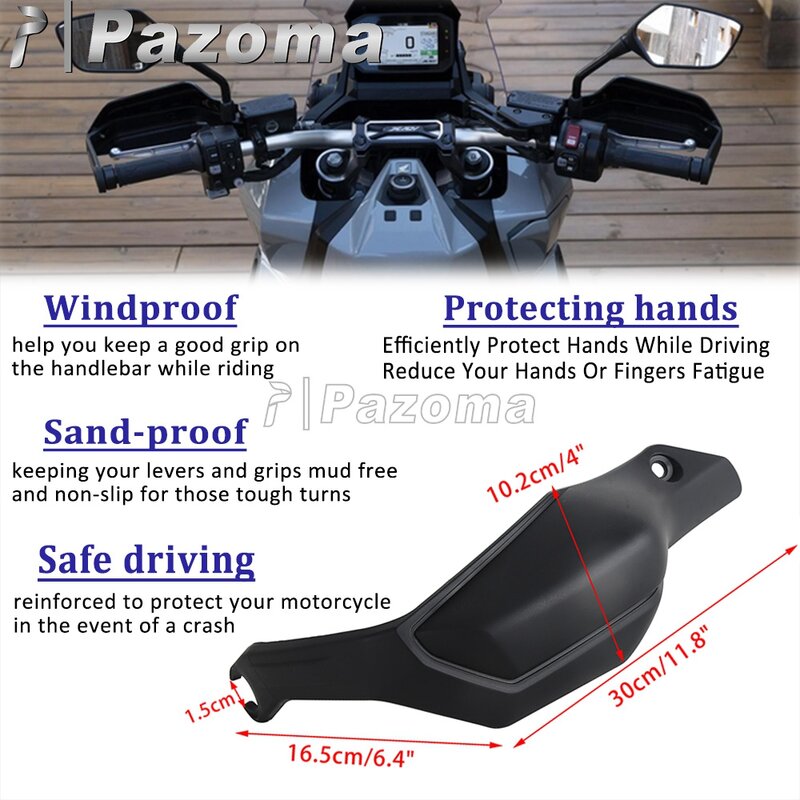 Motocicleta Black Handguard Shield, protetor de mão de plástico, protetor de pára-brisas, tampa da barra para HONDA X-ADV 750, XADV750, 2017-20