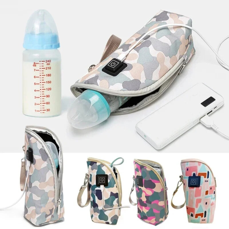 Calentador de biberones con ajuste de 3 velocidades para bebé, calentador de taza de biberón portátil para coche, USB, viaje al aire libre para bebés y niños