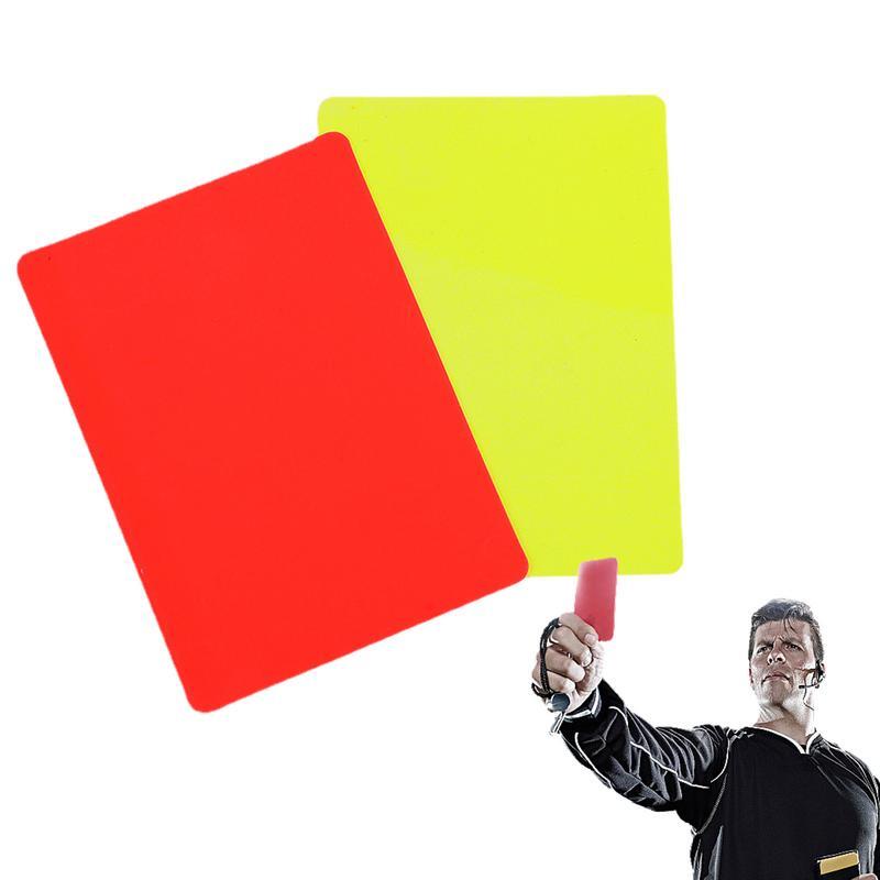 2PCS Football Soccer Referee Card Sets Warning Referee Red and Yellow Cards with Wallet Score Sheets Notebook Judge Accessories