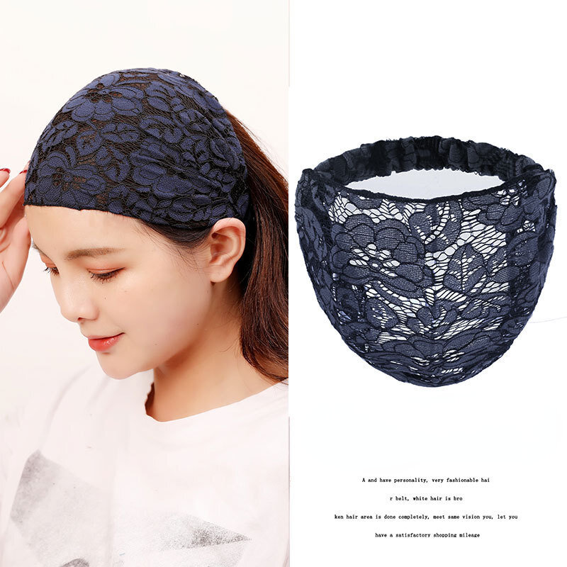 Retro estilo de largura-brimmed laço bandana simples oco floral headscarf bandana all-match headgear feminino acessórios para o cabelo