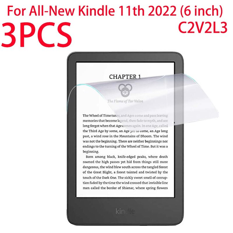 3 PCS PET Soft Film Screen Protector For 2022 Kindle 11th Generation 6 inch C2V2L3 Protective Film For All-New Kindle 11th 2022