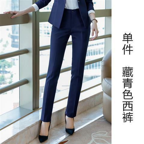 Suit Pants Spring and Autumn Business Working Draping Suit Pants Women Straight Mid-Waist Baggy Jogger Pants Black Work Pants