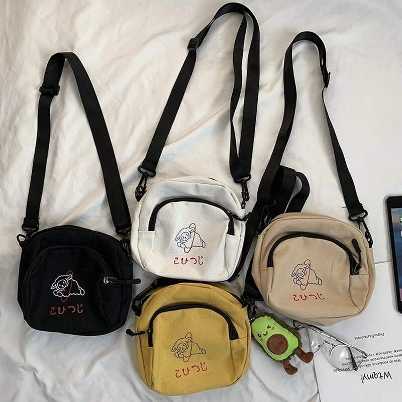 Mini Women's Bag Canvas Crossbody Small Bags for Women Cloth Cell Phone Shoulder Bags for Women Ladies Purse Phone Bag Handbags