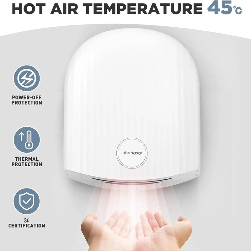Interhasa! Nieuwe Automatische Handdroger Warm Koud Hoge Snelheid Windmuur Inductie Handdrogers 1200W Voor Commerciële Badkamer Toilet