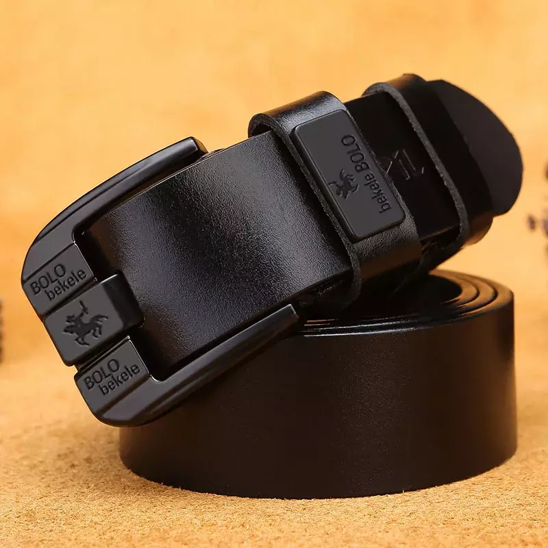 100% Real Genuine Leather Belt for Men Luxury Brand Designer High Quality Alloy Pin Buckle Belts for Jeans Business 2023 Cowskin